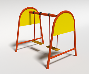 Low Poly Cartoon Playground Swing