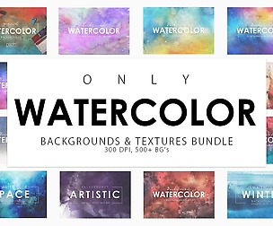 Only Watercolor Backgrounds Bundle