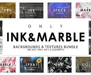 Only Ink & Marble Backgrounds Bundle