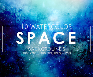 Space Watercolor Backgrounds