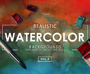 100 Watercolor Backgrounds Volume 3