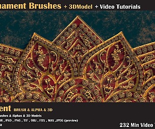 100 Ornament Brushes + 3 Video Tuts-VOL 04