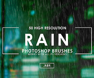 50 Rain Photoshop Brushes