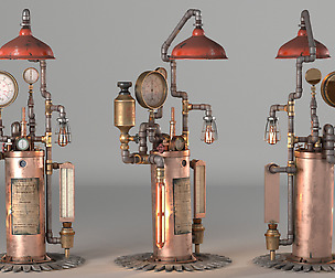 Phister Chamber Steampunk Lamp 3D model