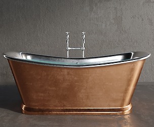 Luxury metallic bathtub