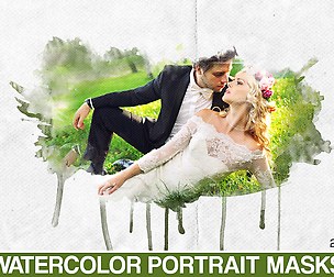20 Watercolor Portrait Masks - Clipping Masks