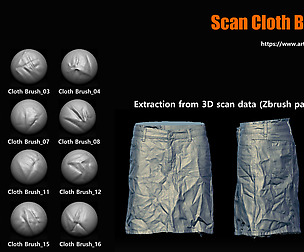 Scan Cloth Brush Set 01(with 3D scan data)