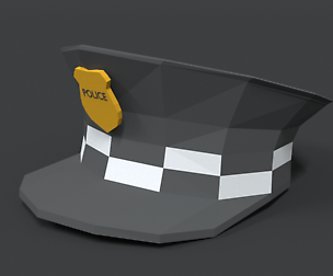 Low Poly Cartoon Police Hat