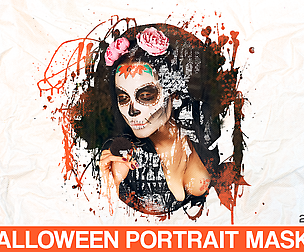 20 Watercolor Portrait Masks halloween
