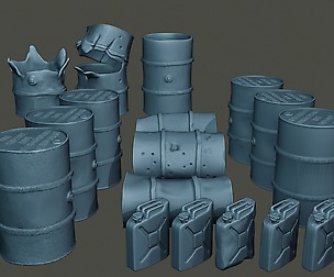 www2 German Fuel drums and fuel tanks Pack