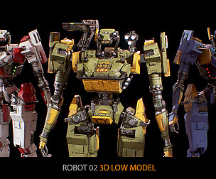 Humanoid Robot 02 Heavy Armor Low-poly 3D model