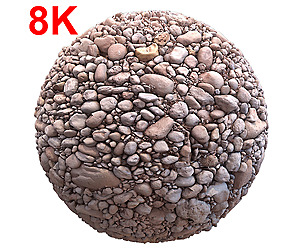 Cobble stone PBR materials Texture Scan data