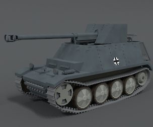 Low Poly Cartoon SdKFz 132 Marder II Tank