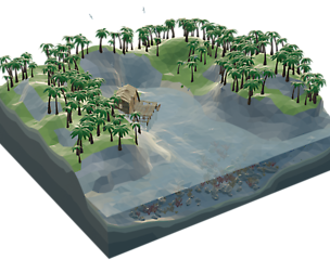 Low Poly Atoll Scenery