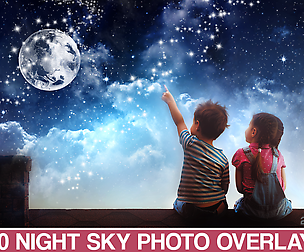 100 Night Sky Overlays, Photoshop overlay