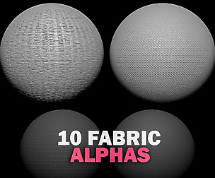 10 Fabric Alphas Vol.3 (ZBrush, Substance, 2K)
