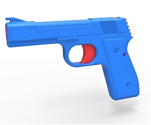 Five-shot toy pistol for rubber bands