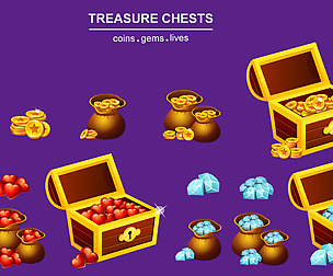 Coins with Gems and Lives Game Pack