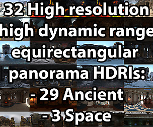 32 HDRIs - Ancient & Space @ 8192x4096x32bit .hdr