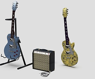 Les Paul + ampli + stand