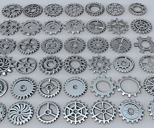 42 low poly gears