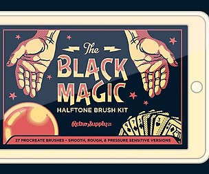 Procreate Brushes - Black Magic Halftones