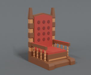 Low Poly Cartoon Throne