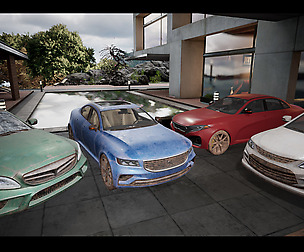 Sedan Car Vehicles Set Driveable Animated 4 Cars