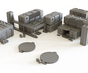 Sci fi Colony Modules for tabletop scenery