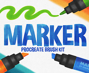 MARKER BRUSHES FOR PROCREATE 5