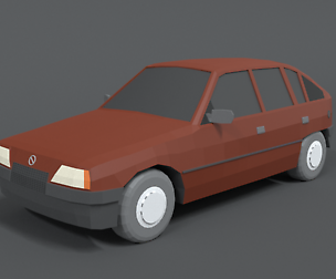 Low Poly Retro Cartoon Car