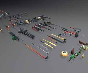Low Poly Weapons Collection - 64 Pack
