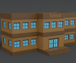 Low Poly Cartoon School