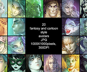 20 Fantasy and Cartoon Style Avatars