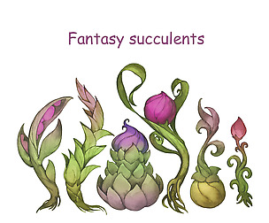 Fantasy succulents (JPG, PNG)