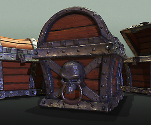 Skeleton Treasure Chest - Game Ready