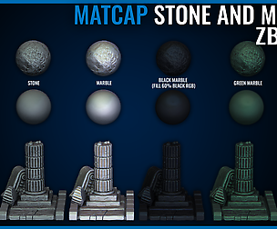 Stone and Marble Matcap Pack - Zbrush Matcaps 1