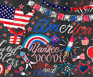 Chalk art 4th of July Photoshop overlay