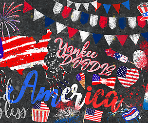 Chalk art overlay 4th of July, Photoshop