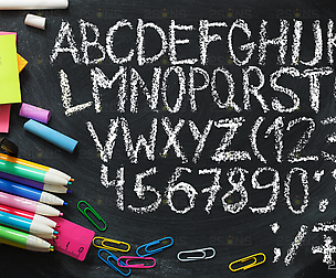 Chalkboard alphabet font clipart Photoshop