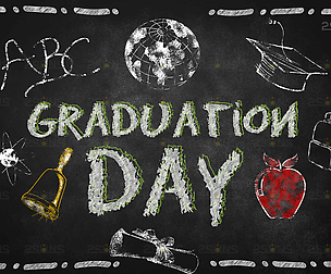 Overlay Graduation Sidewalk Chalk Art