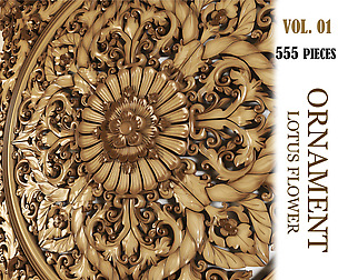3D Models + Ornament Trim - Lotus Flower Mandala