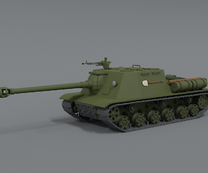 Low Poly Cartoon ISU 122S Tank