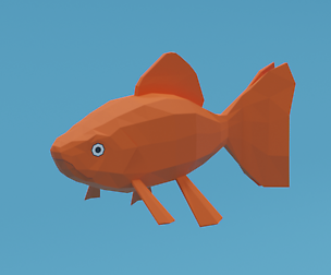 Low Poly Cartoon Goldfish