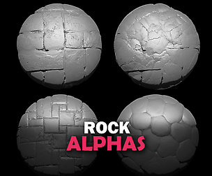 10 Rock Alphas (ZBRush, Substance, 2K)