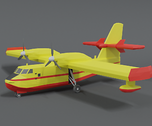 Low Poly Canadair CL 215