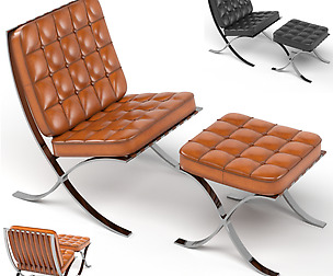Barcelona Knoll Arm Chair Relax - in 2 Colors