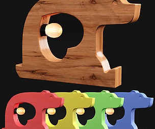 Bear wooden Love Table Lamp