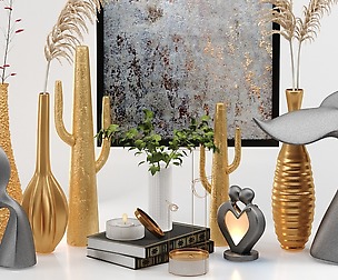 Decor Set No2 - by Metal Saguaro Cactus Sculpture