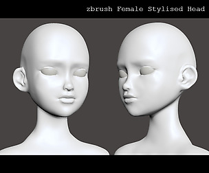 Stylised Female Head Basemesh